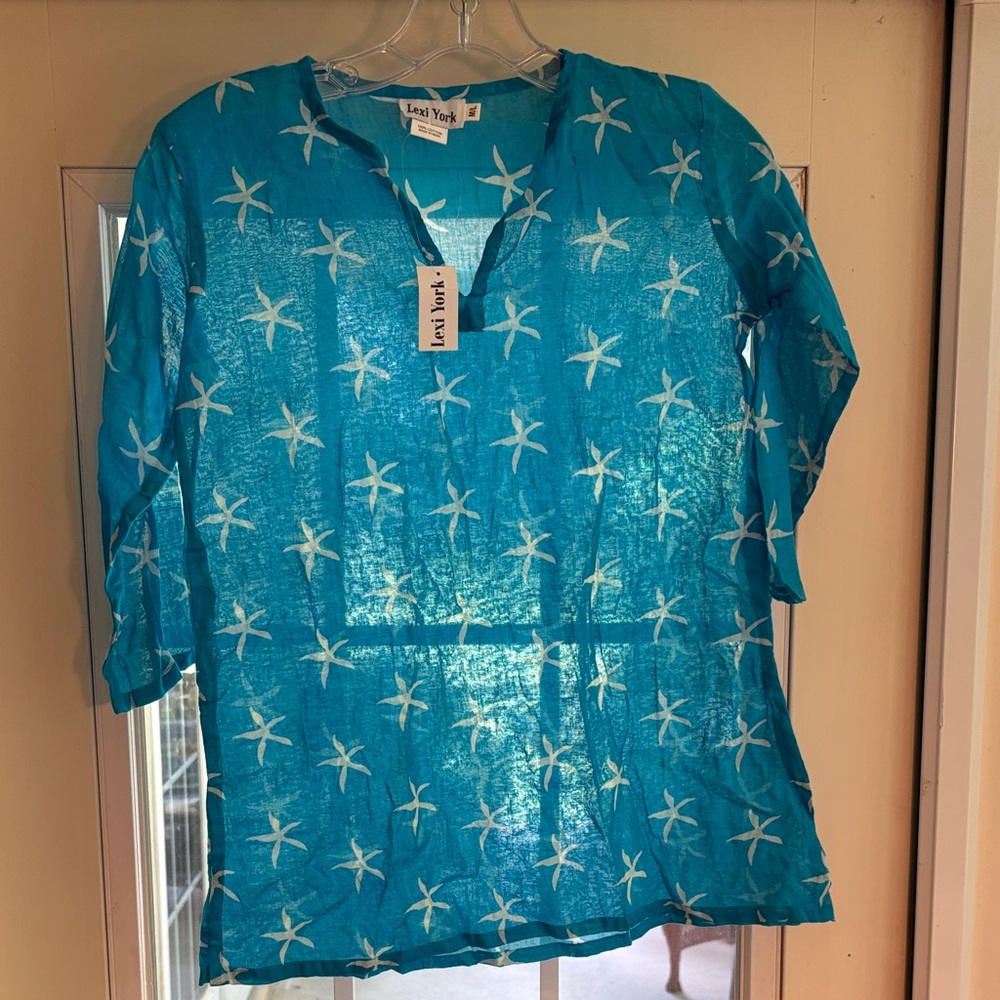 Lexi York Blue Starfish Women's Blouse